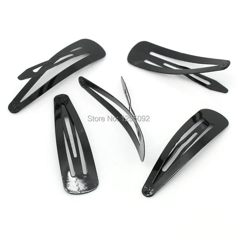 

100Pcs Black Hair Snap Clips Barrettes Head Jewelry Findings Charms Wholesale 4.6cmx1.3cm(1 6/8"x 4/8")