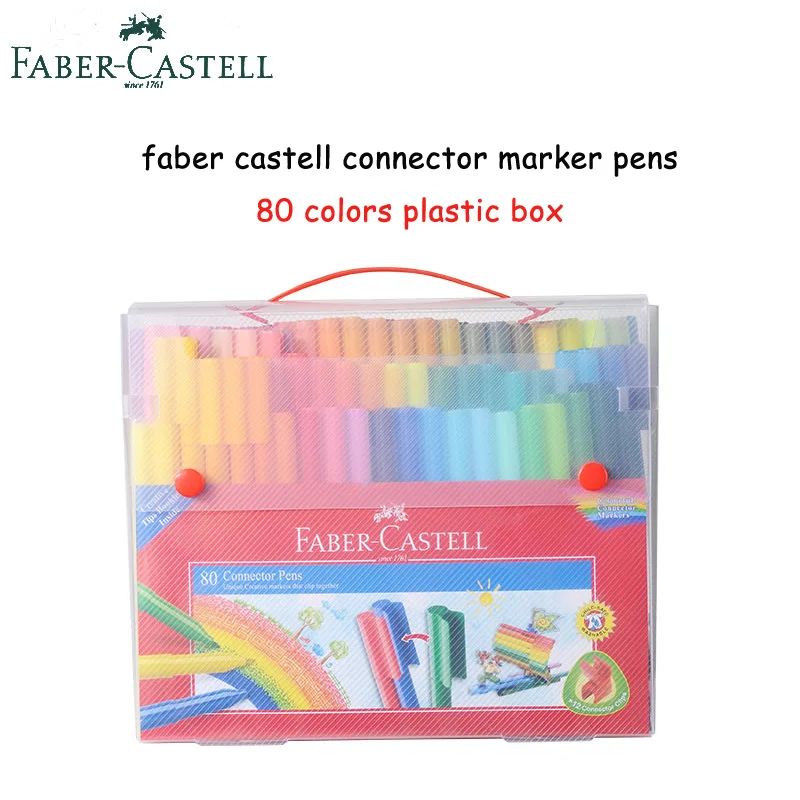 Faber Castell разъем маркер для детская клипса на Цветной картина эскизная ручка 10/20 Вт, 30 Вт/40/60/80 Цвета Aquarell маркер - Цвет: 80 color plastic box