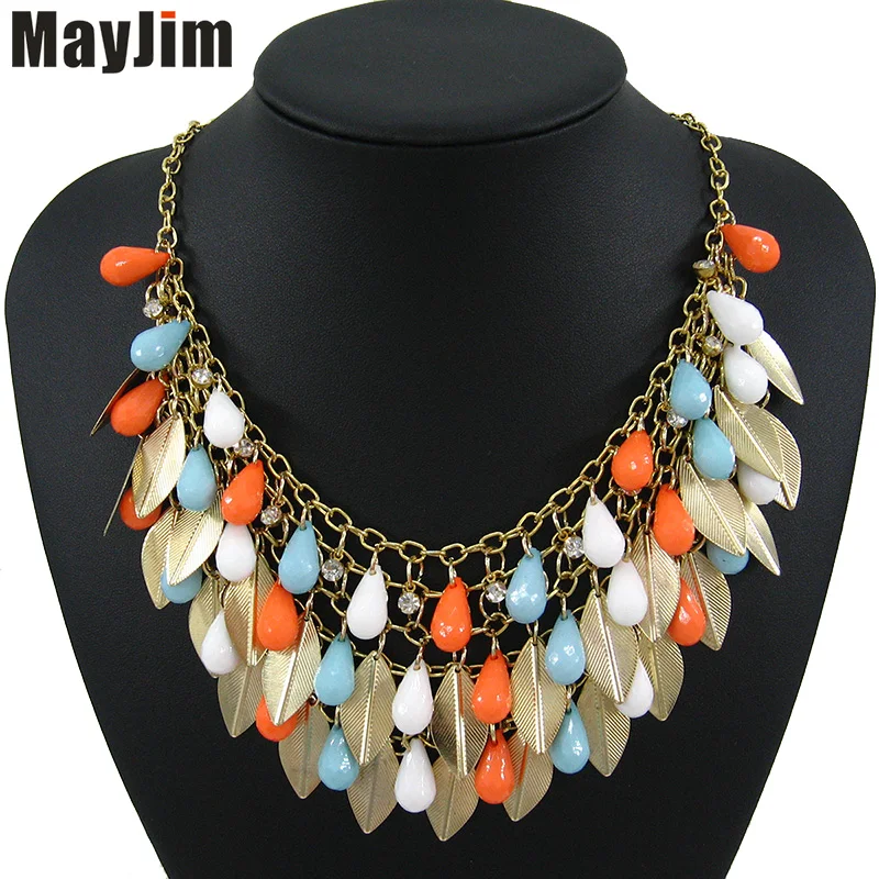 MayJim Statement Necklace Fashion Women 2018 Vintage Crystal Long