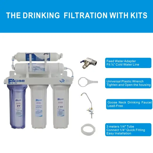 5 Stage Drinking Waer Filter system with Iron with kits