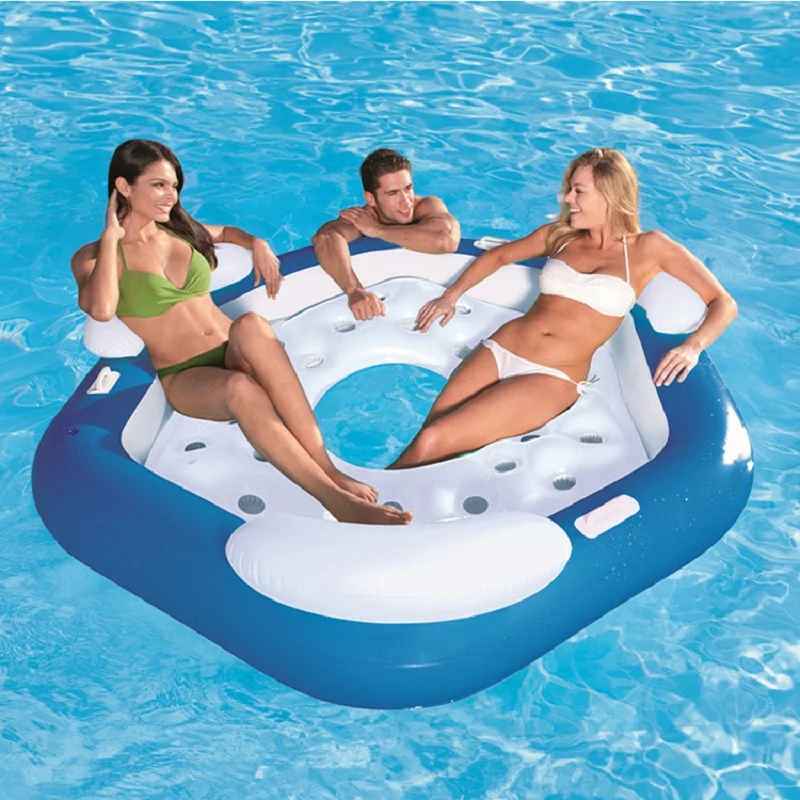 new Inflatable Air Mattress Swimming Sea Bed floats inflatable island raft pool party toys accessory for adults children