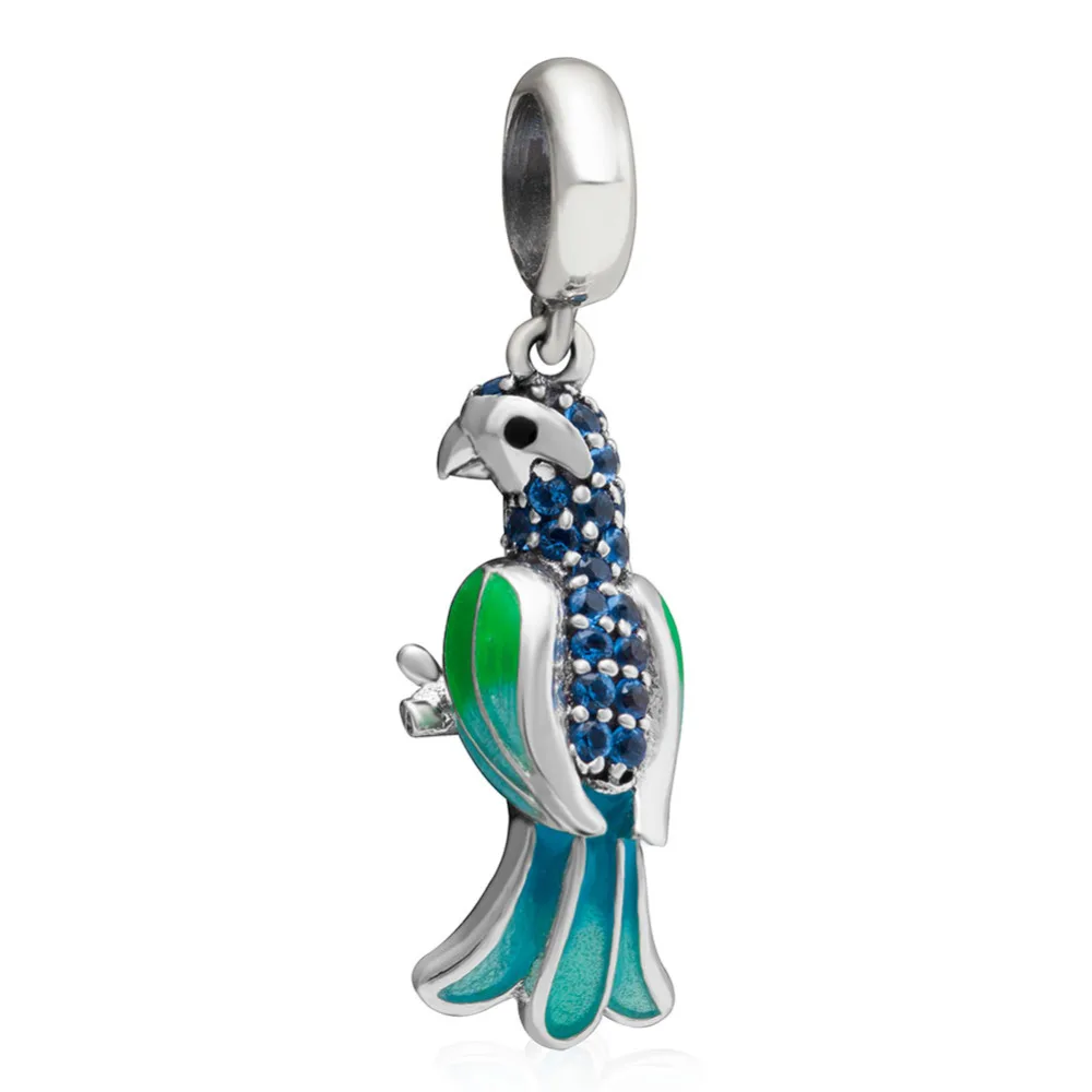 

Fit Pandora bracelets Colourful Enamel Parrot Pendnat Beads Original 925 Sterling Silver Charms Fine Jewelry