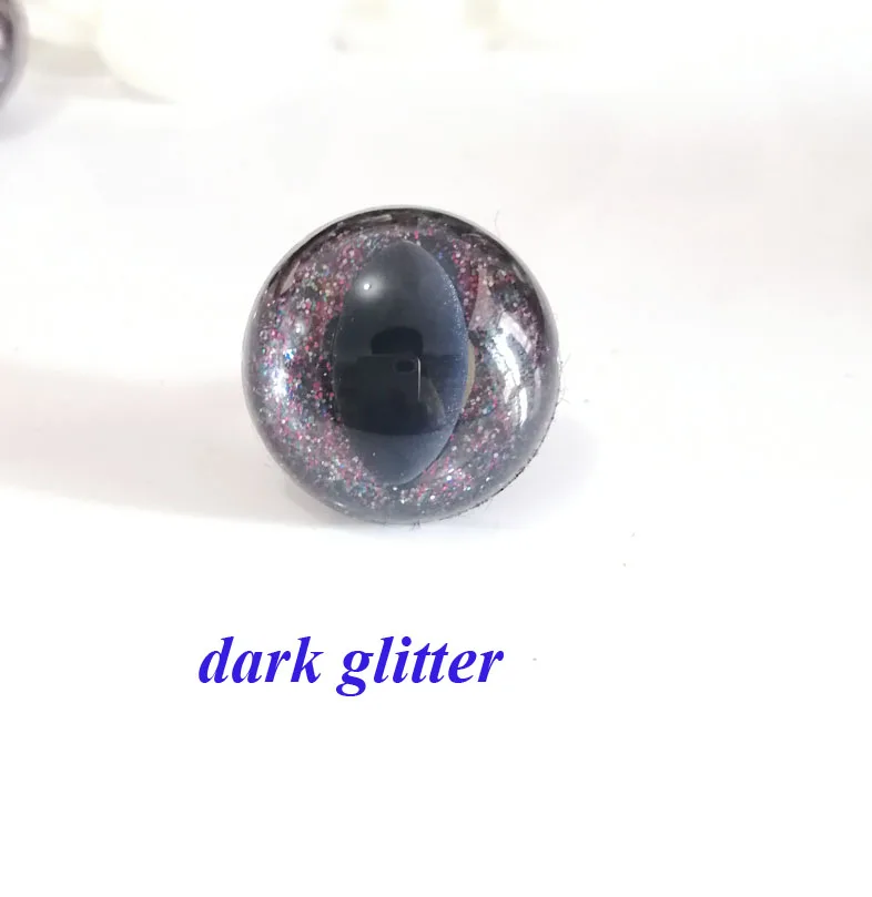 20pcs-- 25mm plastic clear safety toy cat eyes +new  glitter fabric + hard washer for plush  doll findings color option--N6 7