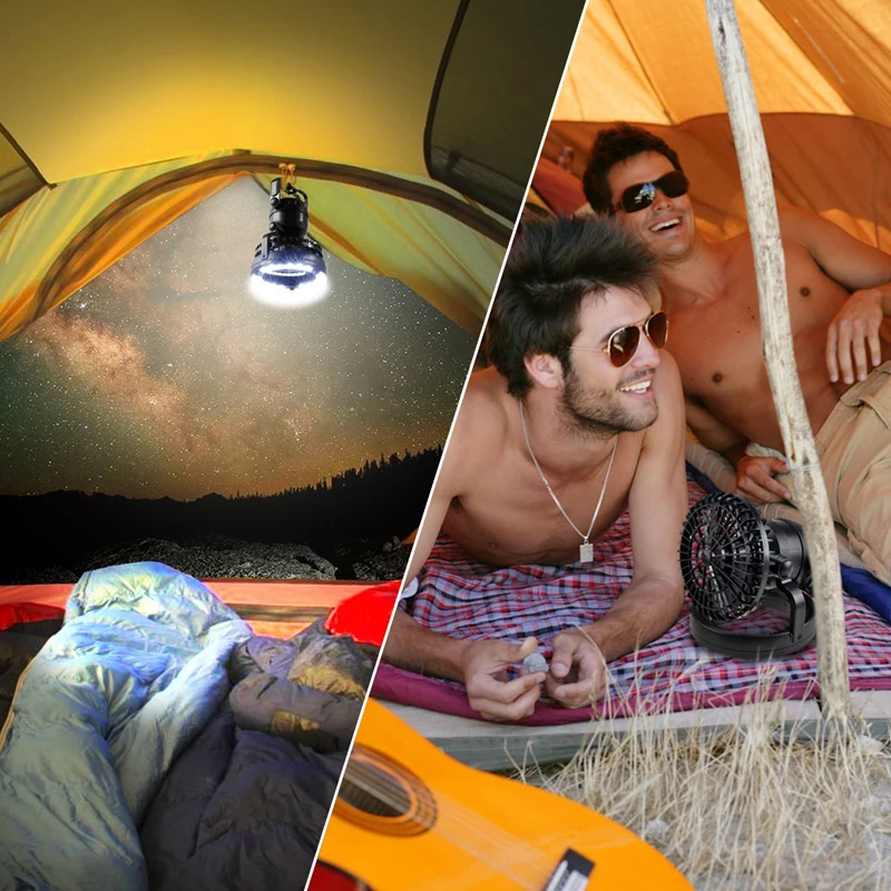 Portable LED Camping Lantern Light with Ceiling Fan 2-In-1 18 Leds Super Bright Outdoor Led Lamp Multifunction Hiking Tent Light (13)
