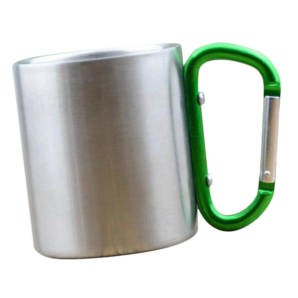 Amagogo 150ml Camping Mug Carabiner Lock Metal Outdoor Backpacking Travel Cups Beer Coffee For Climbing