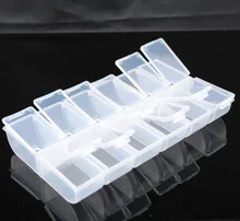 Boîte de stockage de boucles d'oreilles 12 compartiments, boîte de perles vides en plastique transparente 17.7*9.6cm, livraison gratuite
