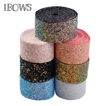 

1yard 2'' 50mm Chic Chunky Glitter Ribbon Blingbling Fabric Ribbon DIY Hair bows Material Sewing Accessories Handmade Crafts