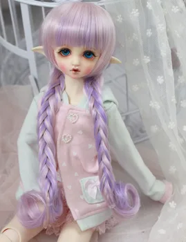 

New Arrival 1/3 1/4 1/6 Bjd SD Doll Wig Wire Fashion With Two Braid Colorful Colors HighTemperature Doll Hair Wig