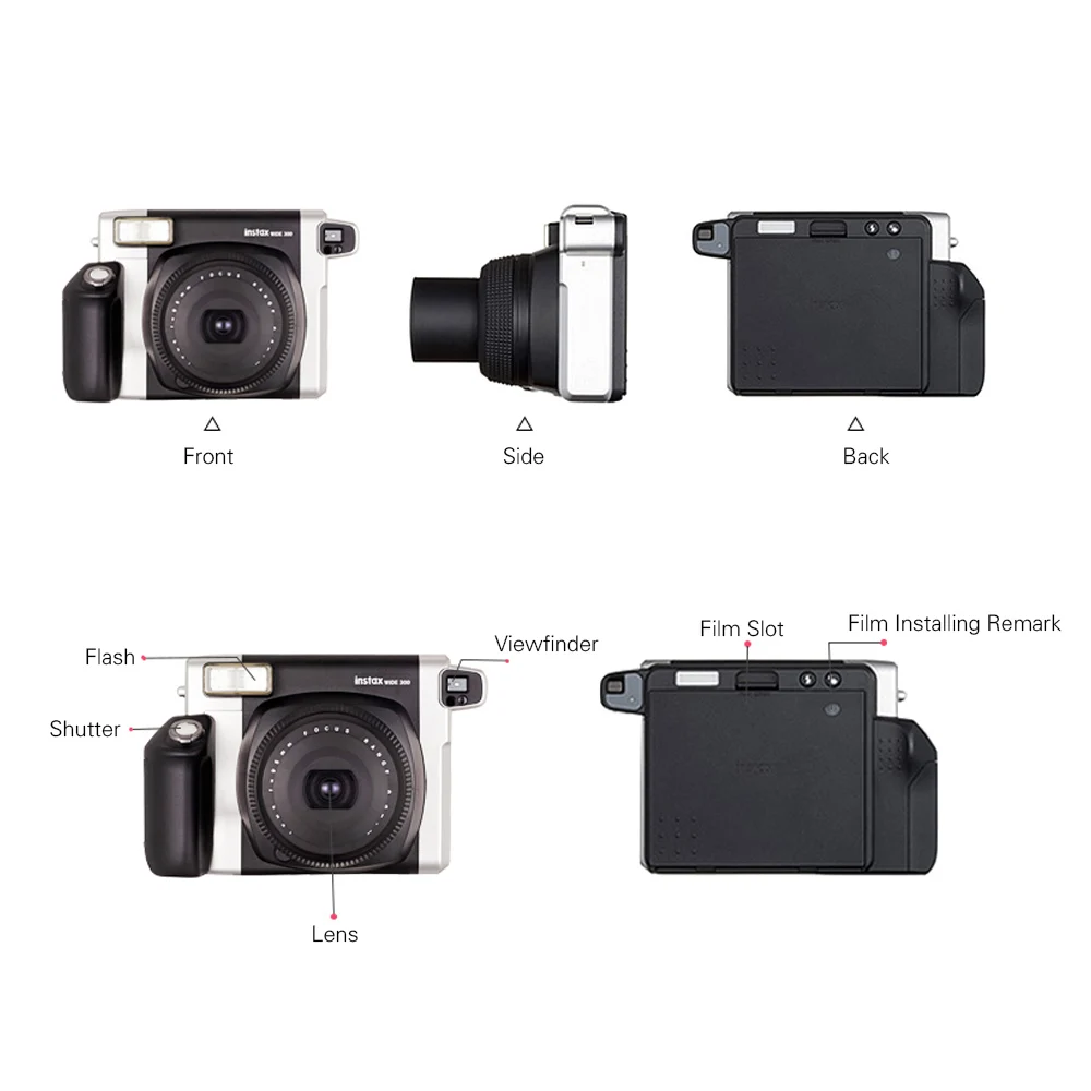 Fujifilm Instax WIDE300 пленка для фотоаппарата моментальной печати широкий формат изображения с батареей ремешок+ 20 листов пленки Рождественский подарок