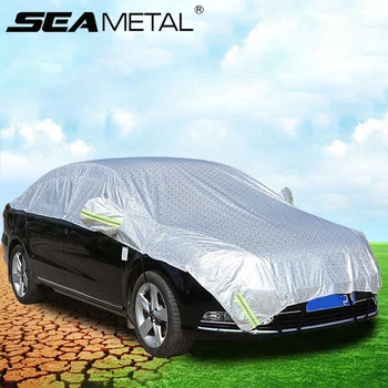 

Car Covers Waterproof SUV Auto Sun Proof Shade Reflective Strip Outdoor Rain Protection Universal Half Cover on Car Accessories