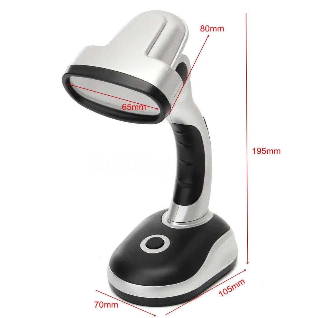 New 12 LED Flexible Battery Operated Bedside Reading Desk Lamp Table Bright Light