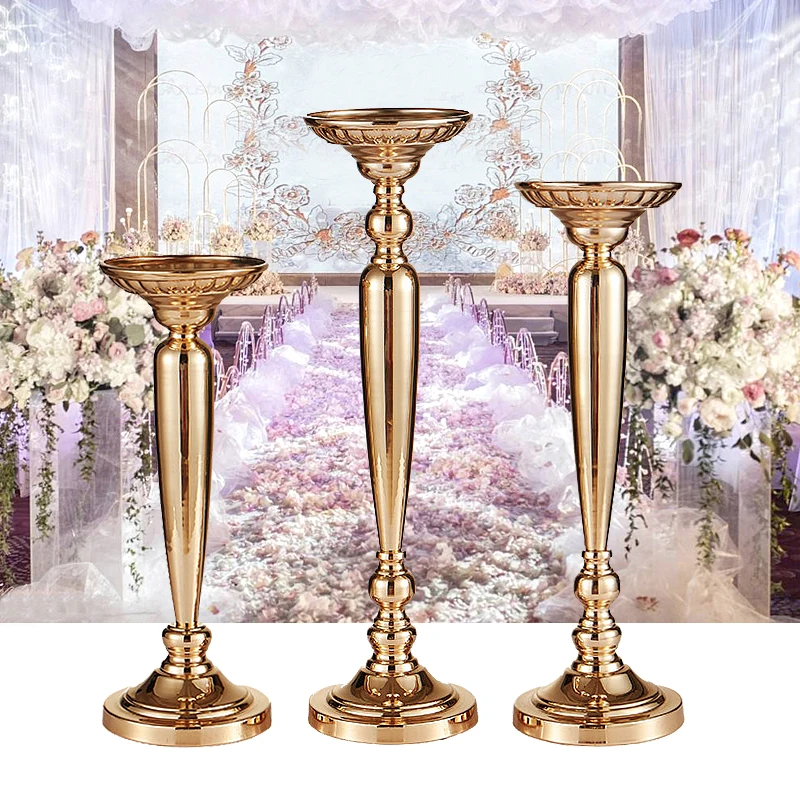 

Luxury wedding stage decoration props Roman column European ornaments vase flower pot restaurant candle lamp table house decor