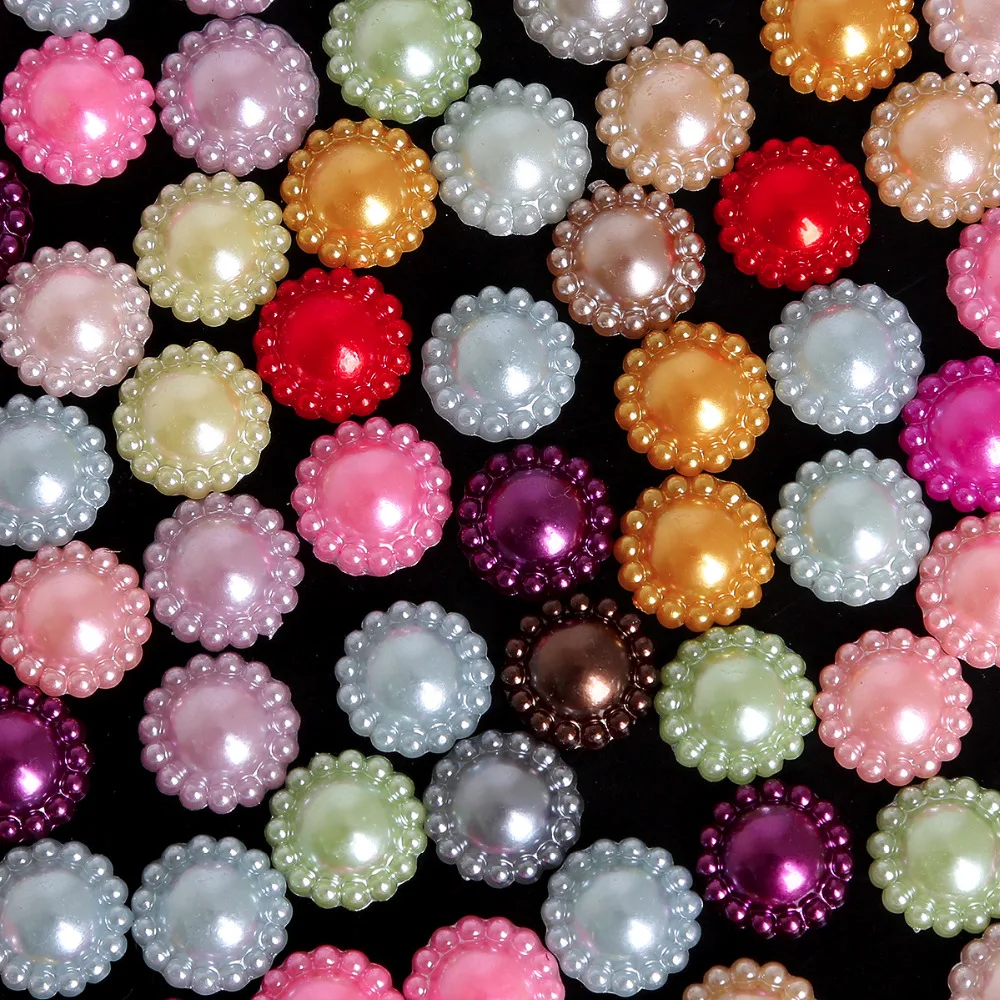 50 шт. полукруглые бусины в форме цветка 12 мм|pearls half round|pearl halfimitation pearl |