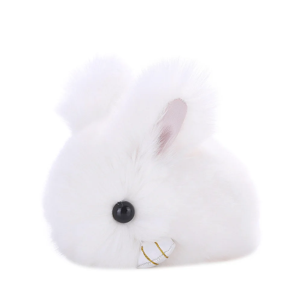 Креативный брелок прелестный плюшевый кролик брелок креативный Шарм Сумочка с брелоком подвеска ювелирные аксессуары украшение автомобиля подарки - Цвет: Белый