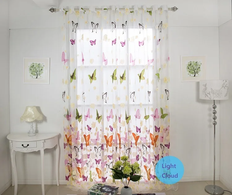 

custom made curtains hot Butterfly pattern kids curtains for girls living room curtains sheer curtain