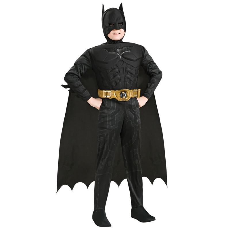New Arrival Kids Deluxe Muscle Dark Knight Batman Child Halloween Party Fancy Dress Boys Superhero Carnival