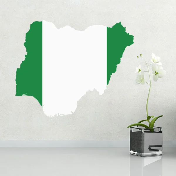 Flag map of Nigeria wall vinyl sticker custom made home decoration wall