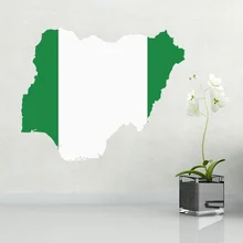 Flag map of Nigeria wall vinyl sticker custom made home decoration wall sticker wedding decoration PVC wallpaper fashion design