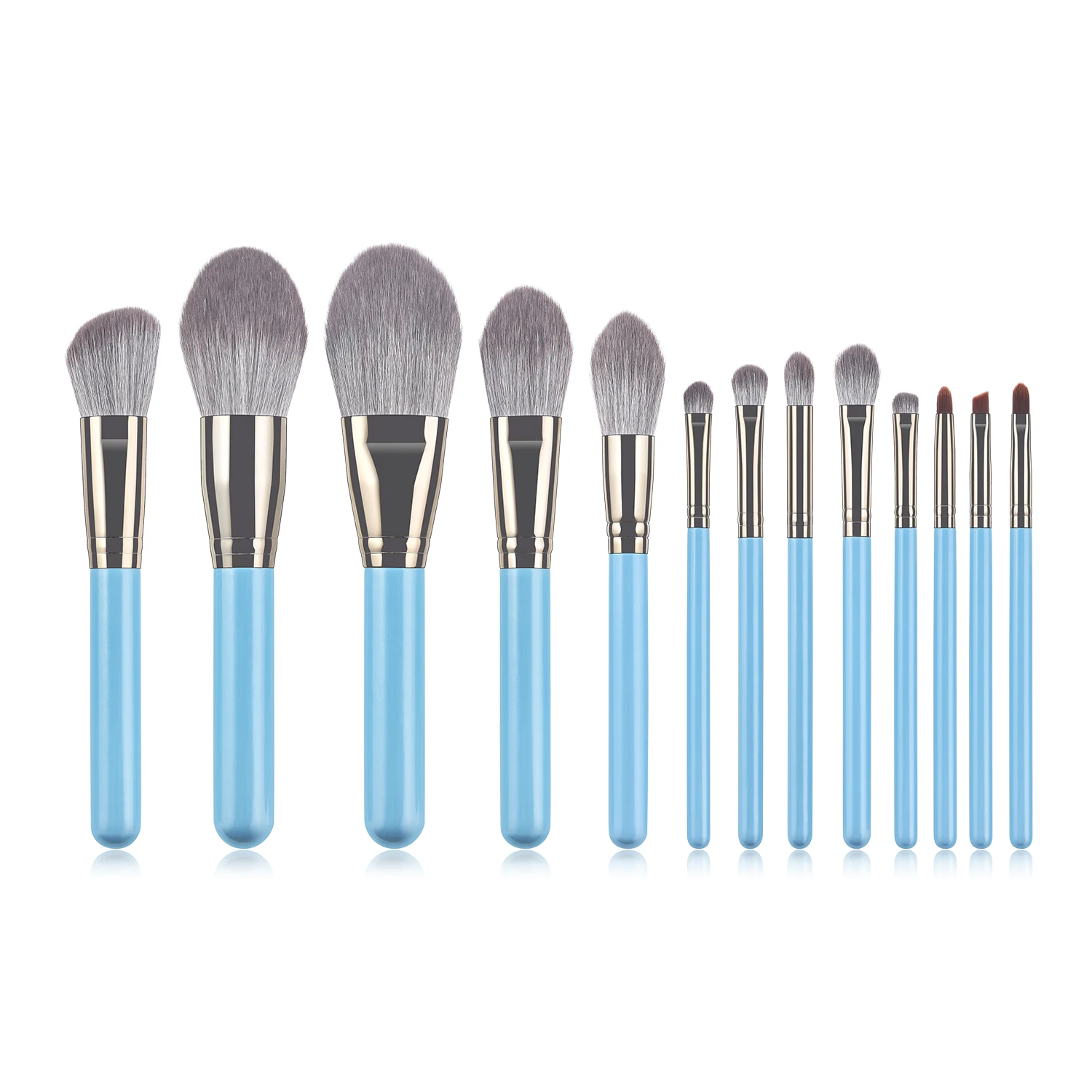 BBL 13 шт. небесно-голубой набор кистей для макияжа высококачественные ручки консилер Foundation тени для век, формирующие Румяна Кисть для растушёвки