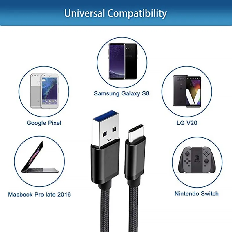 USB Type C кабель 1 метр 2 4 А зарядное устройство стальной мягкий пружинный шнур для LETV