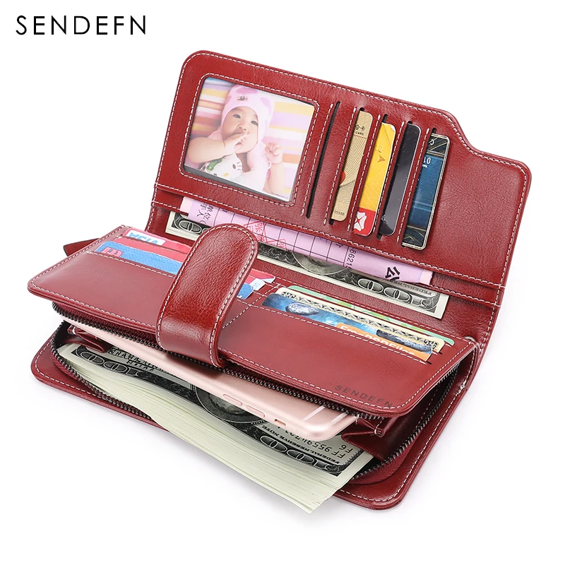 

2018 New Arrivals Fashion Long Women Wallets Female Split Leather Wallet Women Ladies Purse Zipper Phone Bag carteira feminina