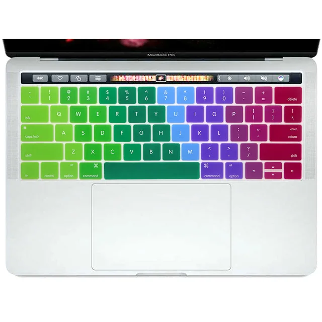 Rainbow Американская версия, силиконовый чехол для клавиатуры на английском языке для MacBook Pro 13 15 retina с TouchBar A1989 A1990 и A1706 A1707 - Цвет: Rainbow