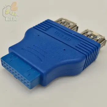 

20 Pin 20Pin to 2 USB 3.0 USB3.0 Female Cable Adapter Conenector Computer Mainboard 19Pin to USB Adapter Converter 500pcs