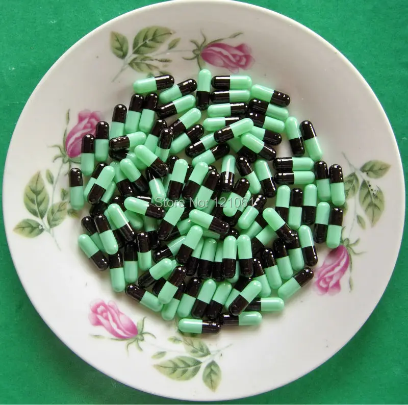 

4# 5,000pcs!Black-Green Colored empty capsules size 4,hard gelatin empty capsules(joined or seperated capsules available!)