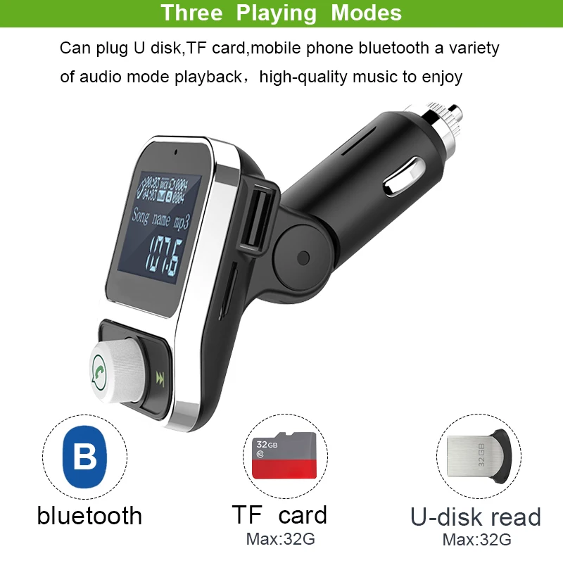 Herorider Mp3 Fm передатчик Aux Mp3 плеер Fm модулятор громкой связи Bluetooth гарнитура для авто Dual USB Зарядное устройство Беспроводной Bluetooth автомобильный набор, свободные руки, Fm передатчик