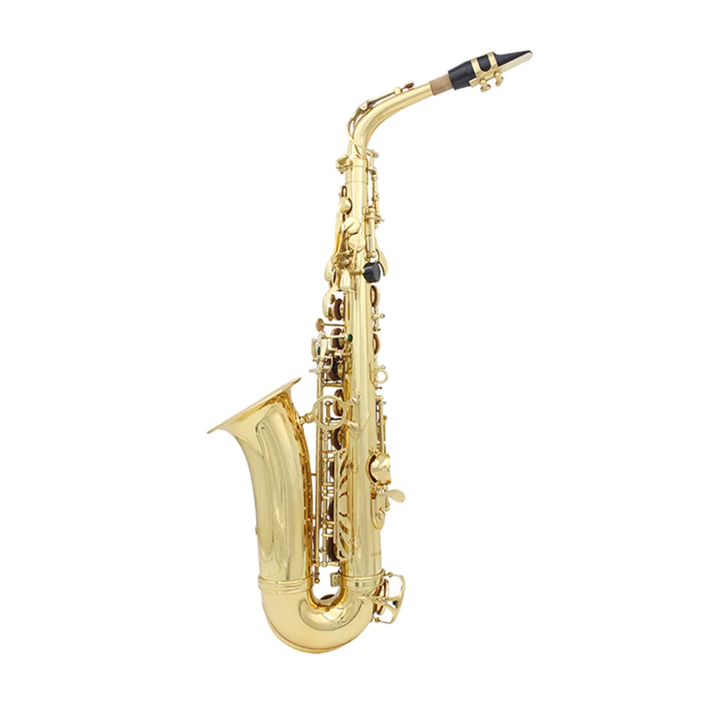 Латунный саксофон Eb Alto Sax лакированный золотой с чехлом чехол перчатки, Чистящая салфетка щетка саксофон ремень немой щетка для мундштука