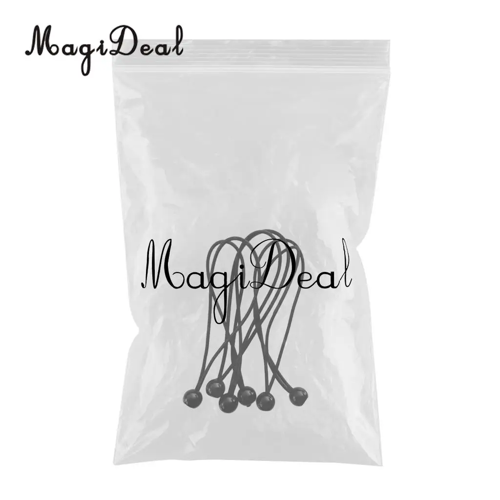MagiDeal Hot 6Pcs 15cm 3mm Heavy Duty Elastic Ball Bungee Cord Tarp Tent Awning Fixing Tie Down Canopy Strap for Caving Climbing