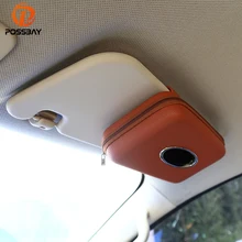 POSSBAY Автомобильный держатель для салфеток подвесная коробка из ткани Авто отделение для солнцезащитной шторки коробки из микрофибры кожа Солнцезащитный козырек держатели для туалетной бумаги