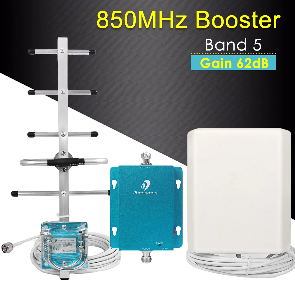 

Cellular Signal Booster 3G 850MHz Band 5 62dB Communication Mobile Network Booster Repeater Cellular Signal Amplifier For Chile