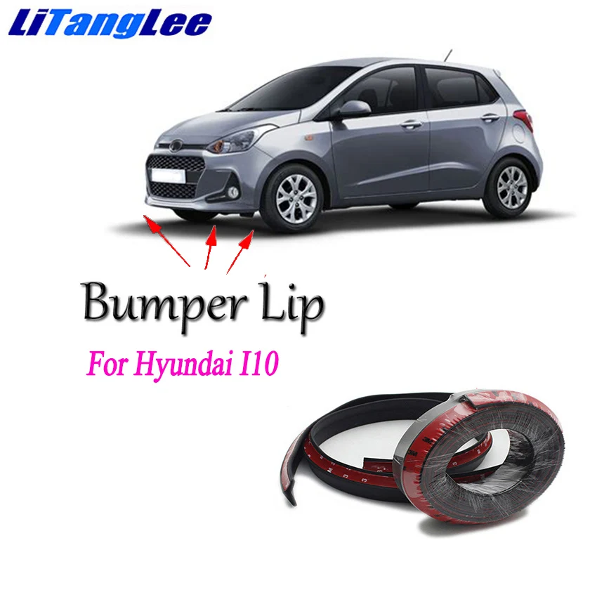 Litanglee for Hyundai I10 Front Bumper Lip Car Rubber Bumper Carbon