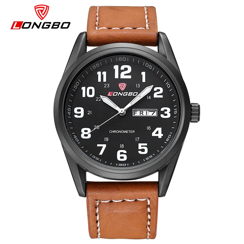 

LONGBO Fashion Quartz Watch Men Watches Top Brand Luxury Casual Leather Wrist Watch Male Clock for Men Hodinky Relogio Masculino