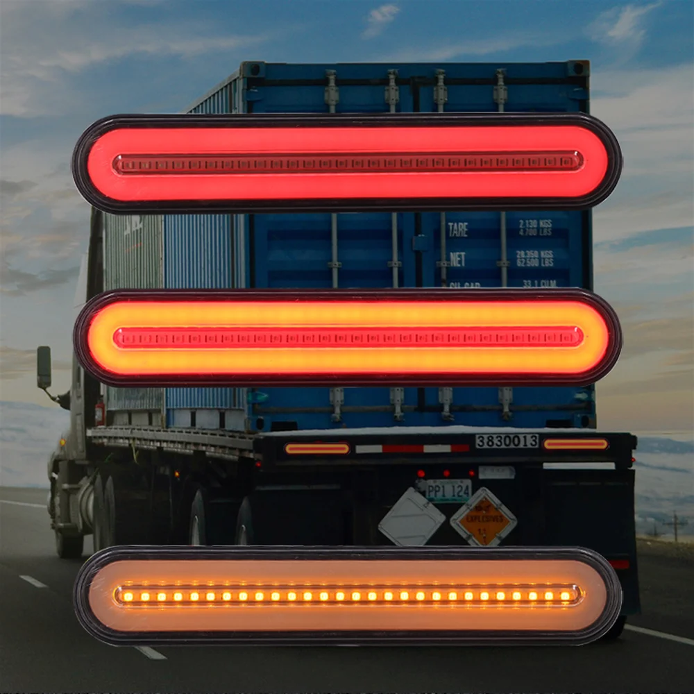 2x светодиодный прицеп грузовик тормозной светильник 3 in1 Неон гало кольца задние тормоза Водонепроницаемый Стоп Включите светильник последовательных плавных сигнальный светильник