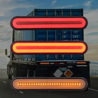 light tail lamp 2x LED Trailer Truck Brake Light 3 in1 Neon Halo Ring Tail Brake Waterproof Stop Turn Light Sequential Flowing Signal Light Lamp (3)