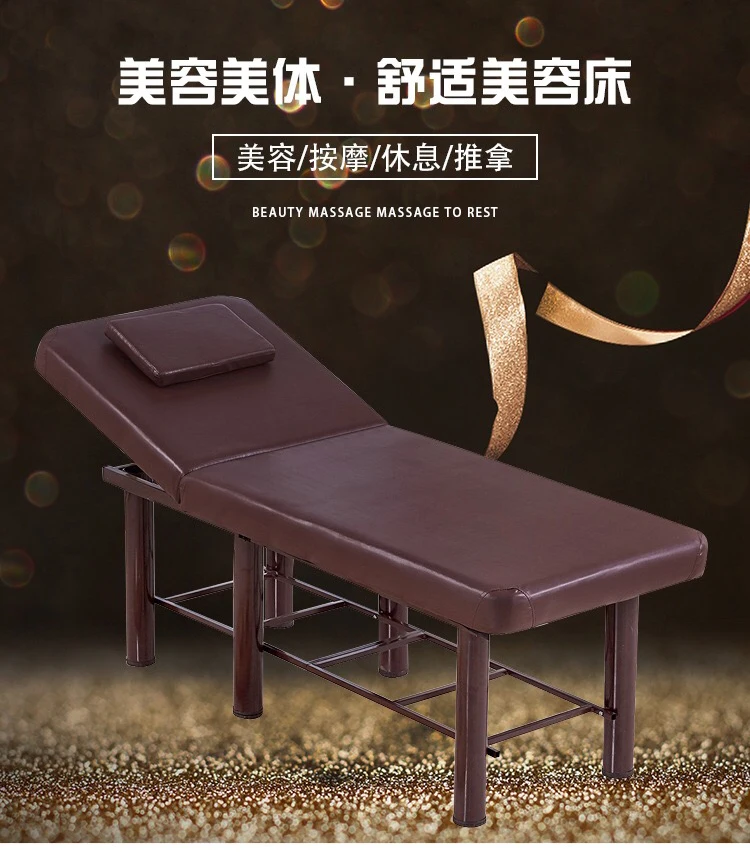 Модные стабильные профессиональные СПА массажные столы Складная салонная мебель PU кровать Толстая красота массаж тату стол