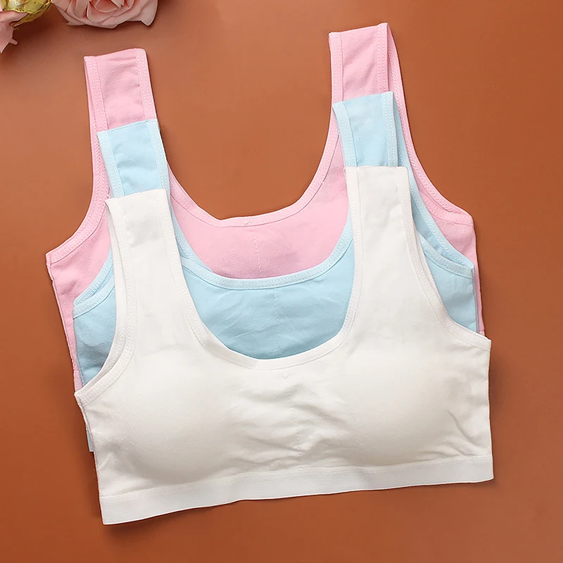 

Cute Sweet Lovely Girls Underwear Bra Vest Children Underclothes Sport Cotton Undies Teenage Girl Training Bra