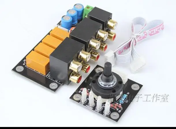 RCA Audio Switch Input Selection Board Lotus Seat Stereo Relay 4-way Audio Input Signal Selector Switching Amplifier DIY RCA Audio Switch Input Selection Board Lotus Seat Stereo Relay 4-way Audio Input Signal Selector Switching Amplifier DIY