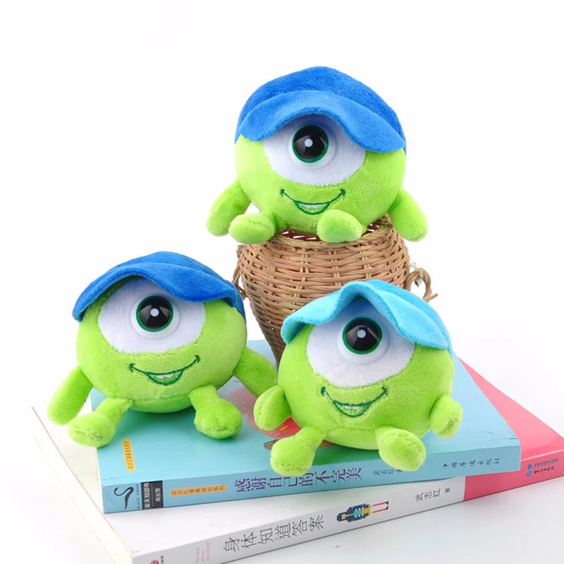 

10PCS/Lot 10cm Cute Monsters University One Eye Mike Wazowski Plush Pendant Keychain Soft Stuffed Plush Toys Gift