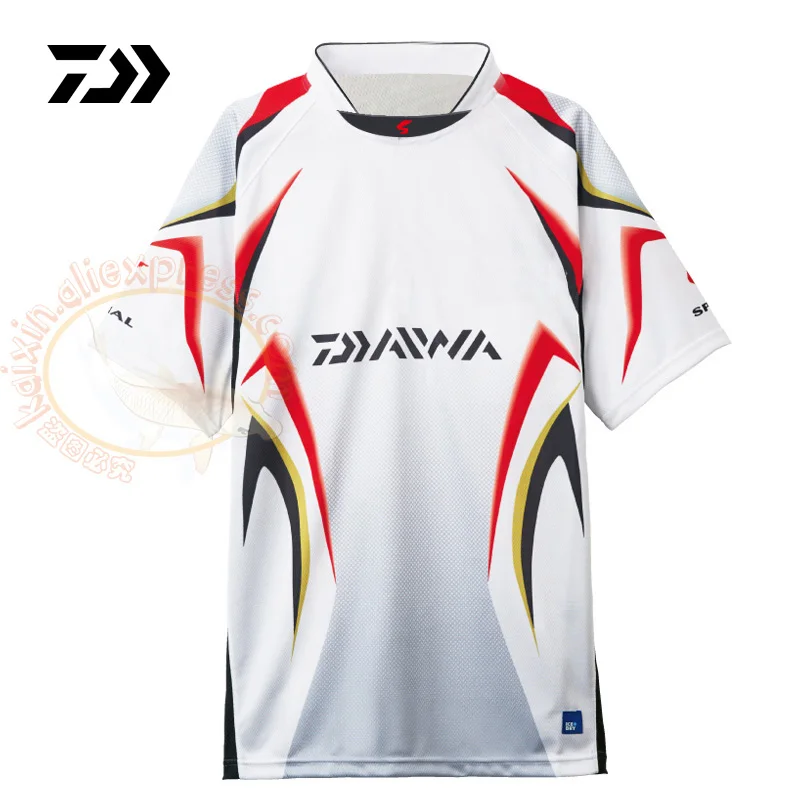 DAIWA короткий рукав одежда быстросохнущие летние DAIWA Sports принтами модные рубашки из дышащего материала Рыбалка Костюмы XXS-5XL большой Размеры