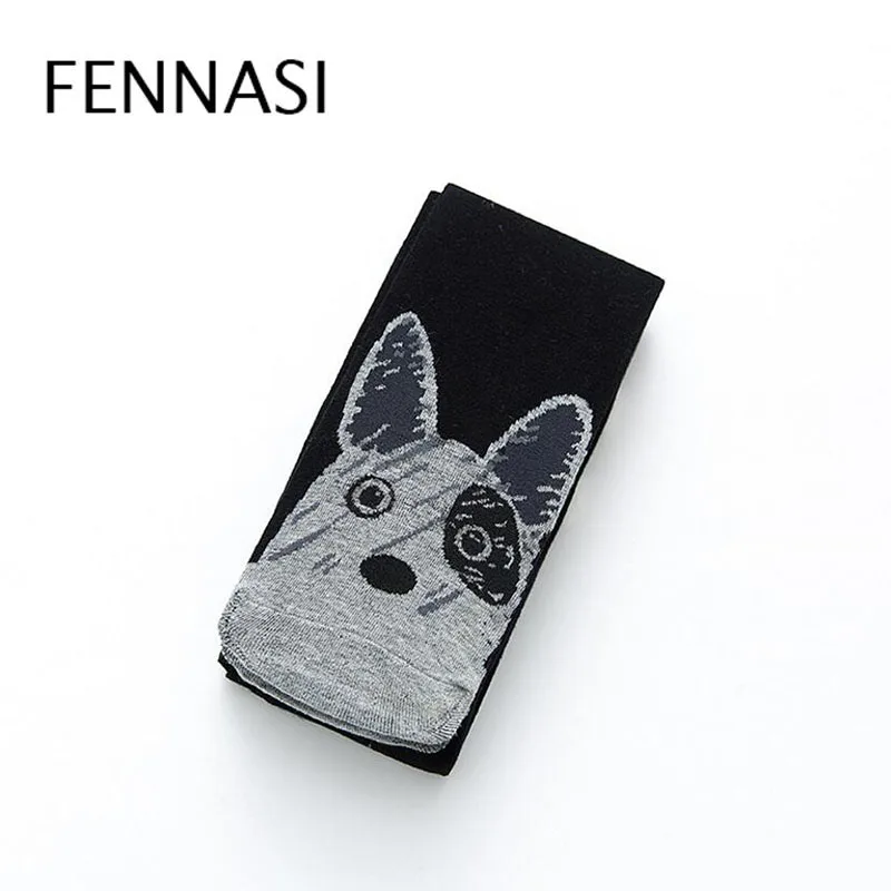 Весенне осенние детские колготки FENNASI милые Мультяшные хлопковые Бера с собакой