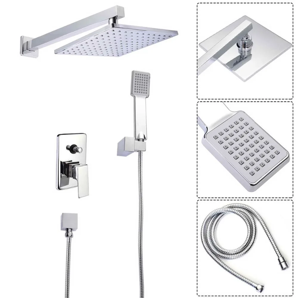 

Bathroom Shower Set 8 inch Rain Shower Head Bath Shower Mixer with Hand Shower BA6422