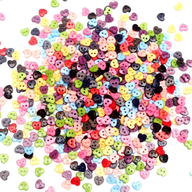 

LF 200Pcs Mixed Heart Resin Sewing Button For Clothes Scrapbooking Decorative Needlework Botone Handicraft Diy Accessories