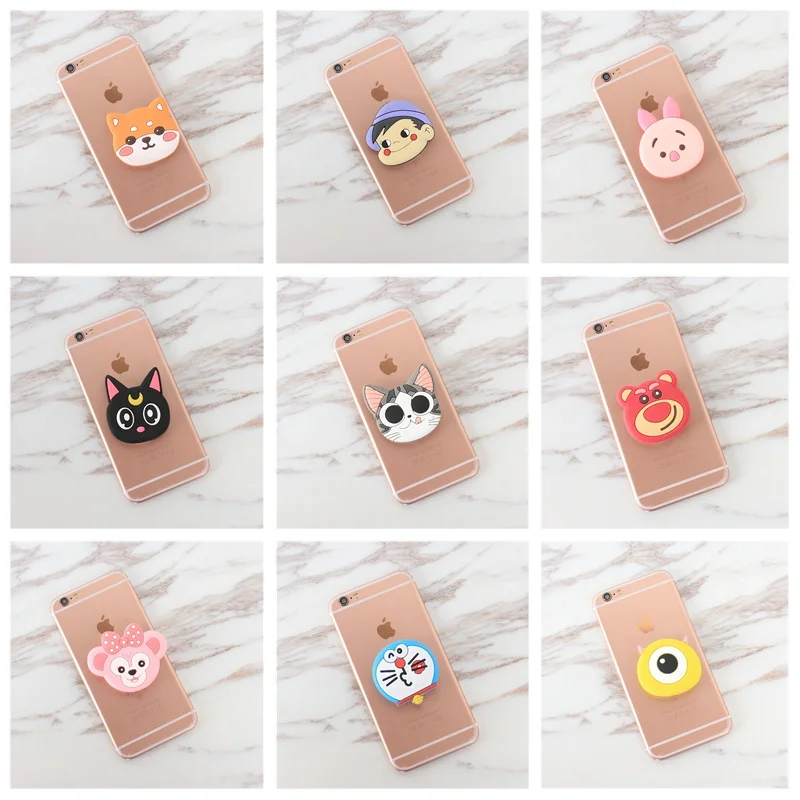 

Cartoon Mobile Phone Holder with Anti-Drop Extensible Airbag Stand Bracket Mount socket For iPhone X XS XR 8 7 6s Samsung