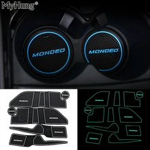 Car Door Groove Mat For Ford Mondeo 2007-2012 Non-slip Rubber Cup Holder Sticker Gate Slot Pad Door Groove Mat Car Styling