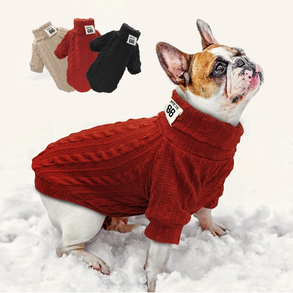 Gray and White Size XS POPETPOP Pet Dog Knitwear Sweater Puppy Cat Winter Warm Clothes Knitted Clothing for Pets 