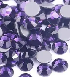 Top Grade Austrian Flat Back Violet Stones SS6 to SS DIY Strass Hot Fix Glass Stones And Crystals Hotfix Rhinestones For Clothes - Цвет: Purple Velvet