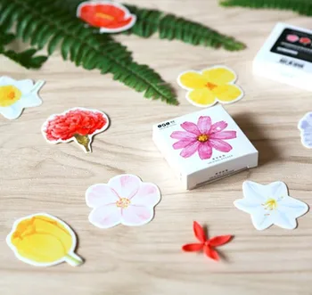 

New 45 pcs/pack nice flowers mini style paper diary sticker Scrapbooking Decoration label Wholesale